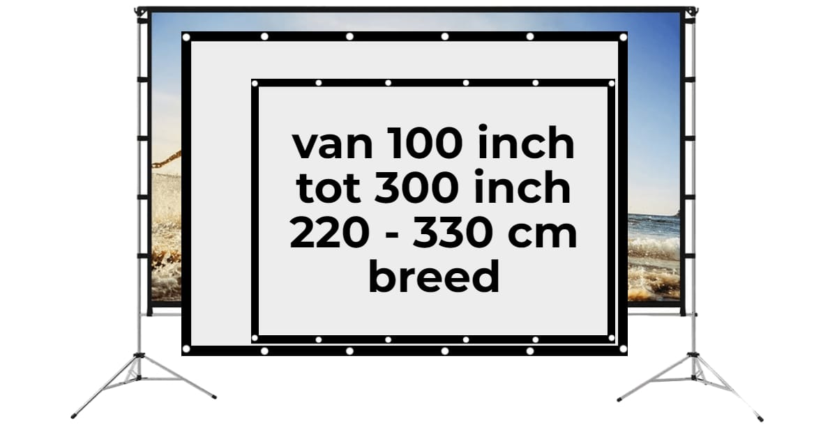 Projectiescherm en doeken van 220 tot 330 cm breed